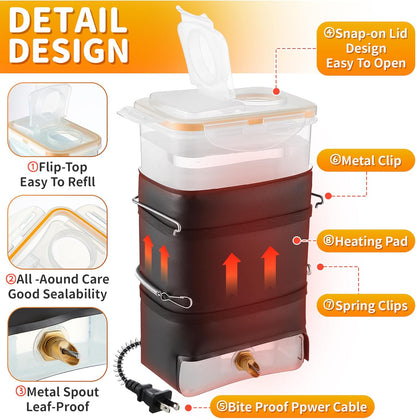 4 Pack 74 oz Heated Rabbit Water Bottle, Large Rabbit Water Dispenser No Drip, Bunny Bottle, Heated Small Animal Drinker for Pets, Rabbits, Guinea Pigs, Hamster, Ferrets, Birds, Mouse, Rats