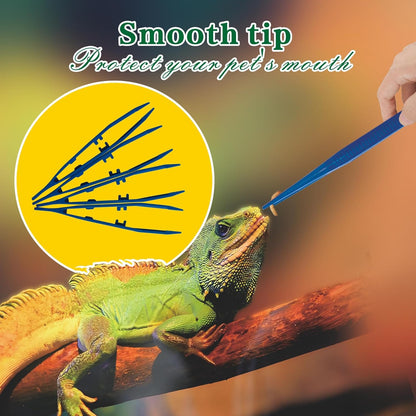 4-Pack Reptile Feeding Tongs Set - Hygienic Anti-Slip Blue Tweezers for Bearded Dragons, Lizards, Snakes, Aquariums & Small Animals(Five colors to choose from)