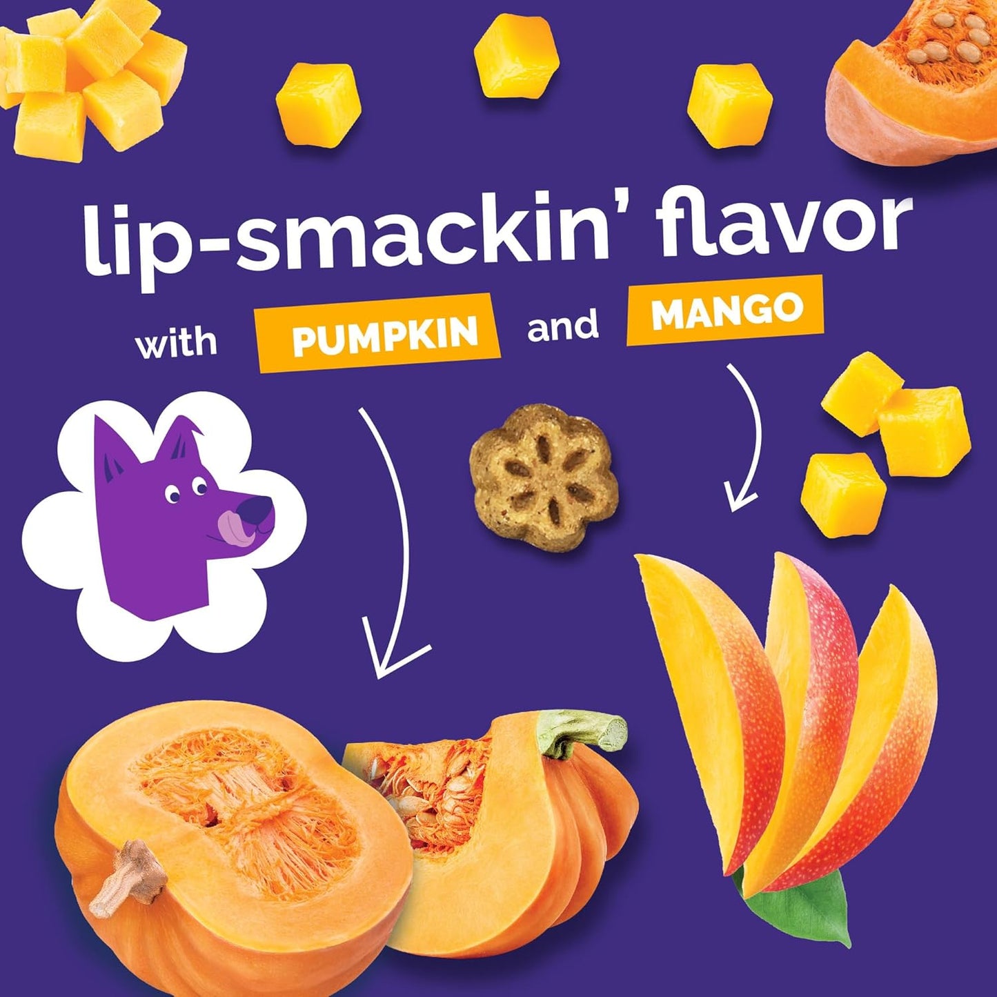 Fruitables Skinny Minis Dog Treats, Healthy Pumpkin Treat for Dogs, Low Calorie & Delicious, Puppy Training, No Wheat, Corn or Soy, Made in the USA, Pumpkin and Mango Flavor, 5oz