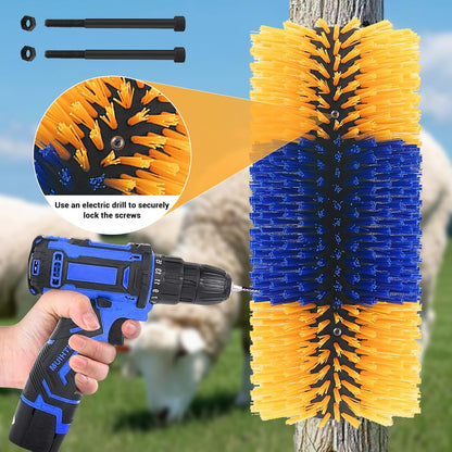 2 Pack Livestock Scratching Brush Horse Massage Grooming Brushes with 8 Screws for Goat,Cattle,Cow,Sheep, Horses,Pigs and Other Animal Back Scratching