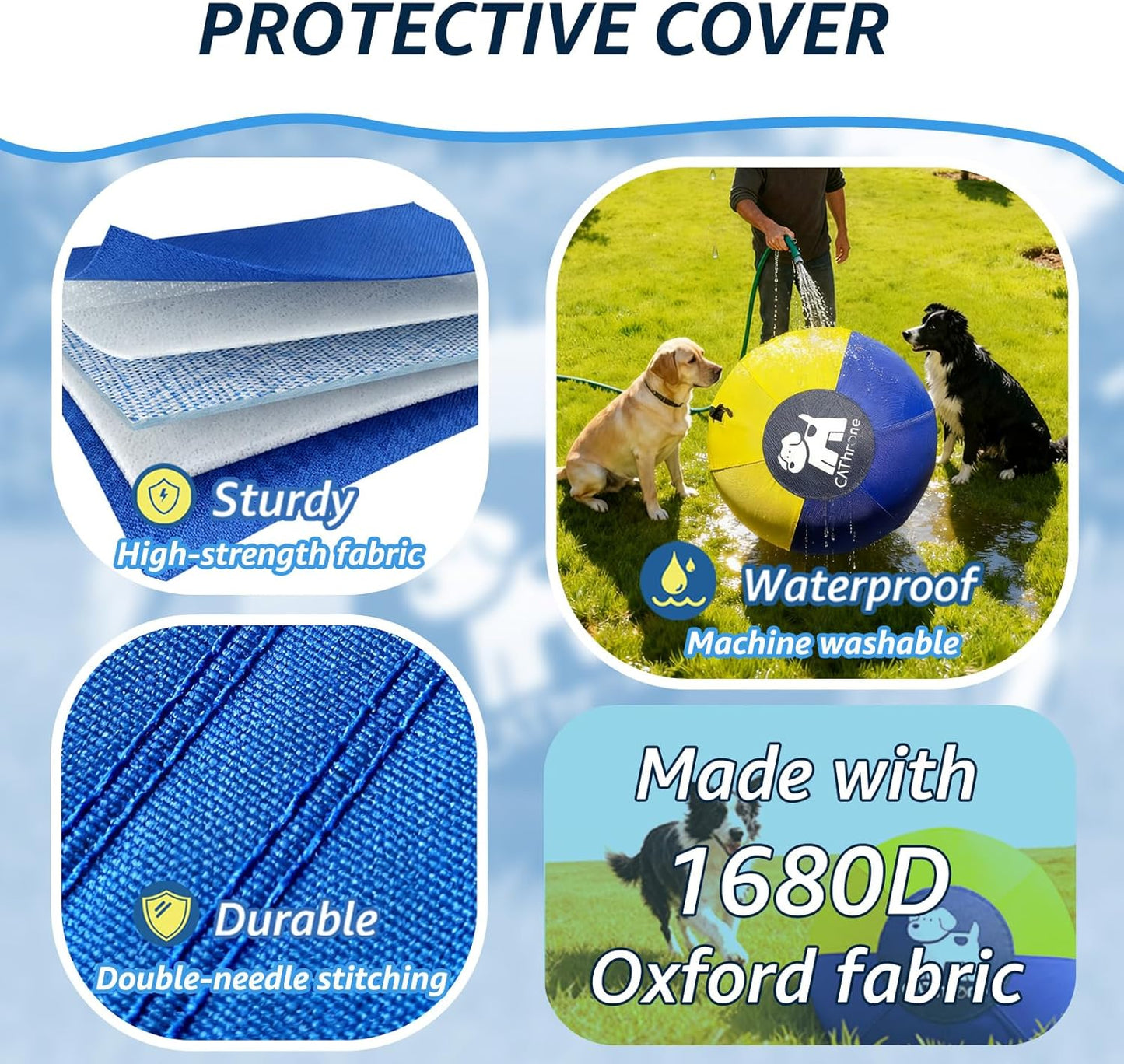 18/25 Inch Durable Herding Ball for Dogs - Rip-Resistant 1860D Oxford Fabric Cover, High-Energy Relief Chew Toy for Australian Shepherd, Border Collie, Large Breed Dogs (25" Herding Ball Set)