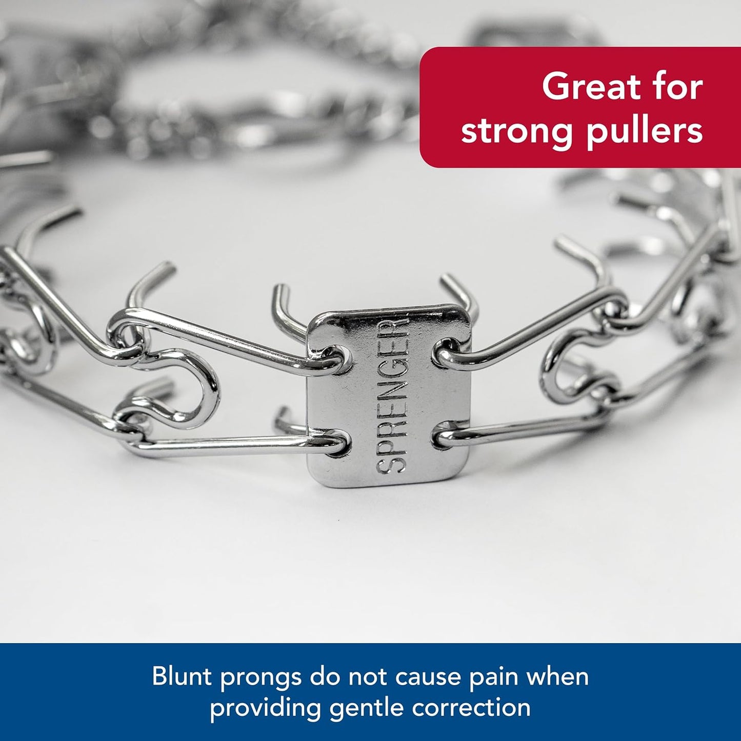 Herm Sprenger Ultra-Plus Prong Dog Training Collar, Chrome, 3.25 mm x 20" Neck Size; 22" Chain Length