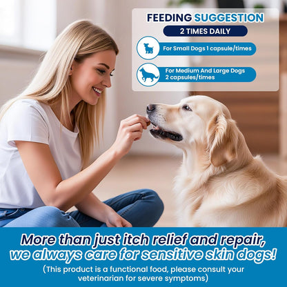 Dog Allergy Chews for Itchy Skin Relief and Immune Support,500PCs Probiotic and Antioxidant Formula for Dogs,Helps Repair Skin Barrier Function,Allergy Relief Chewable Tablets for Dogs