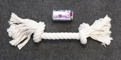 Big TUG Dog Toy. Heavy Duty Cotton Dog Toy, Made with Massive 1-1/2" Rope. White Double Knotted Tug Toy, Extra Large Size for Strong Dogs, Durable Braided Chew Rope with Frayed Ends.