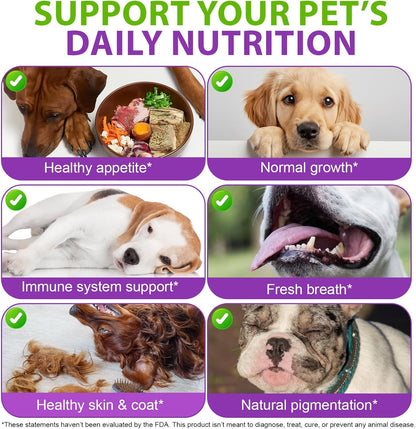 Dog Multivitamin Drops, 15 in 1 Multivitamin Liquid for Dog with Vitamin C-20 Mg, Vitamin D-100 Iu & B1-3,Dog Health Supplements for Skin Care, Joints & HIPS,Gut