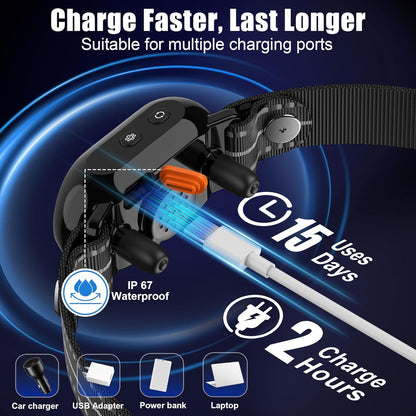 Smart Bark Collar for Large Medium Small Dogs,Rechargeable Anti Barking Device with 5 Correction Modes & 5 Adjustable Sensitivity,Automatic Bark Control,Beep Vibration,Waterproof