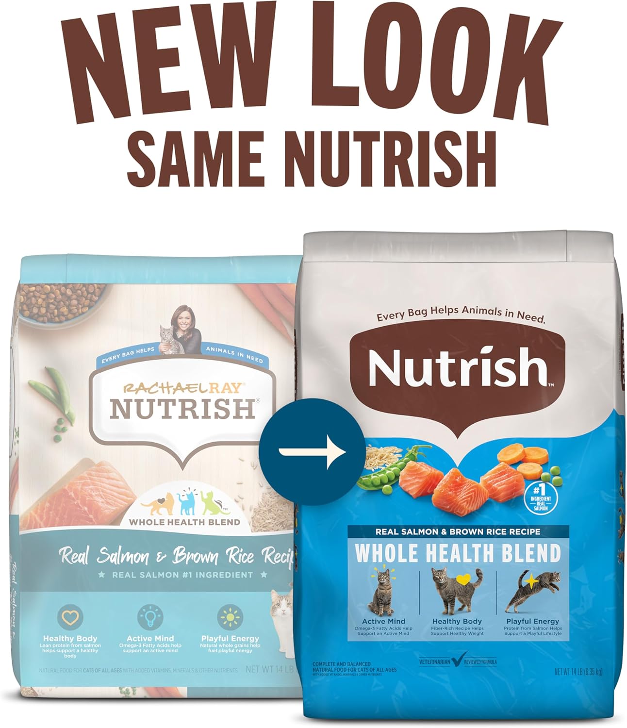 Nutrish Dry Cat Food, Real Salmon & Brown Rice Recipe Whole Health Blend, 3 lb. Bag (Rachael Ray)