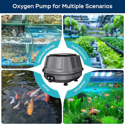 AquaMiracle Aquarium Air Pump Super Quiet Fish Tank Air Pump, 6W/10W 190GPH/317GPHAquarium Bubbler Hydroponics Air Pump Oxygen Pump Pond Aerator