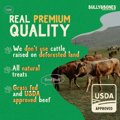 Bully & Bones 6 Inch Cow Ear Rolls (12 Pack) for Dogs. Collagen and Protein Rich, Healthy Single-Ingredient Beef chew Treats Crafted to Stimulate Your Dog’s Taste Buds. 6” Cow Ear Rolls.