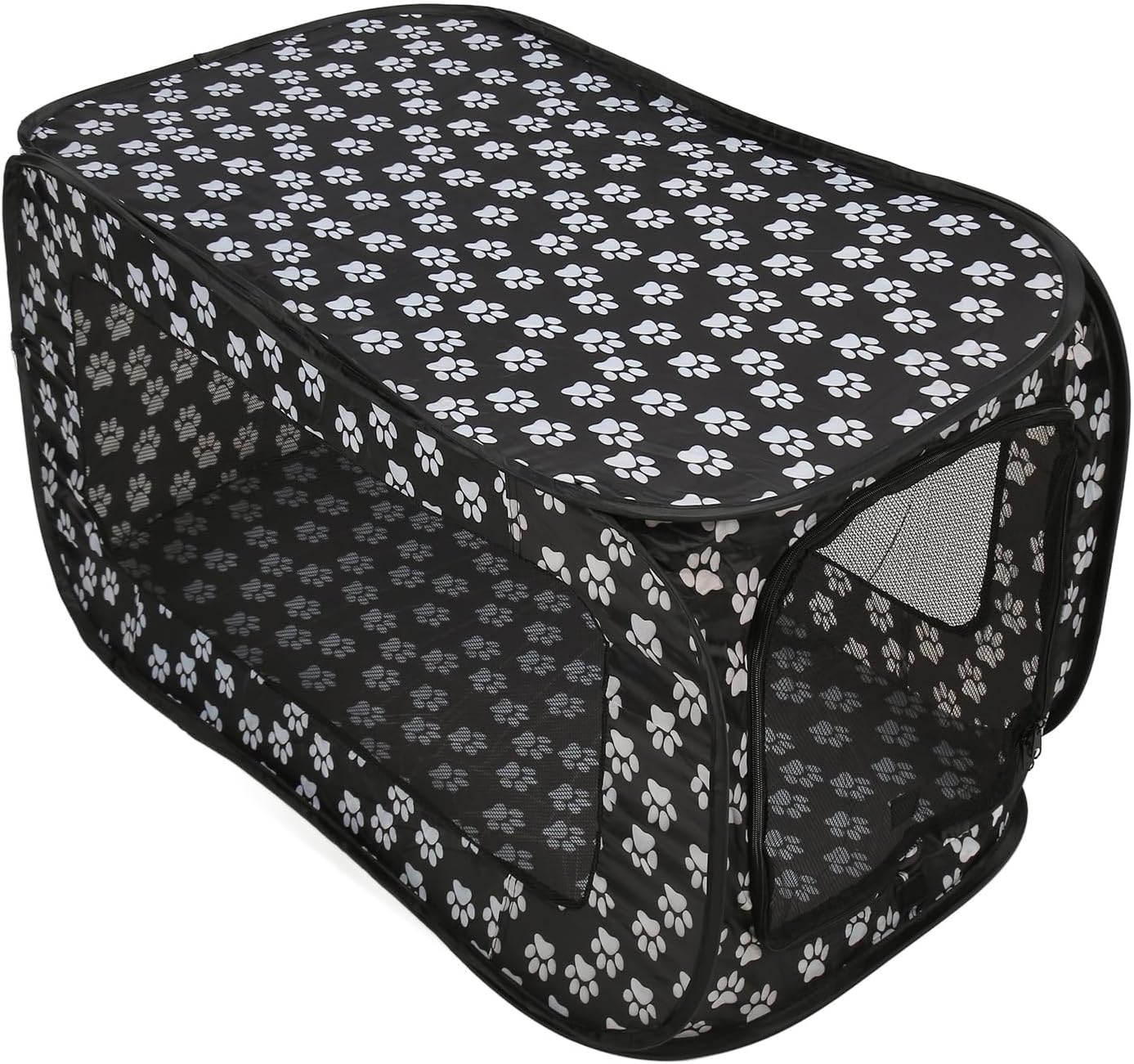 Foldable Dog Tent, Pop Up Rectangle Pet Playpen, Large Space Breathable Portable Car Seat Kennel for Dogs Cats, Durable Oxford Fabric with PVC Rubberized Mesh, Easy to Use Double Z