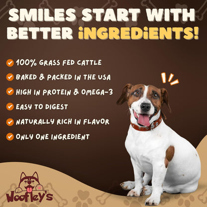 Woofley's - Cow Hooves for Dogs (100 Count) - Safe Cow Hoof Dog Chews -Fed Cattle - Best Natural Alternative to Rawhide