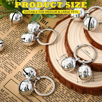 Abbylike 6 Pack Dog Stainless Steel Collar Bells - Extra Loud Pet Tracker Training Bells for Dog & Cat Safety & Tracking, Fits Small Medium Large Pets