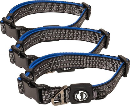Franklin Pet Supply Co. - Nylon Dog Collar - Reflective Comfort - Fit - Neoprene - Adjustable- Small- Medium - Large - Puppy - Dog - Cat- Easy Clip (Pack of 3)