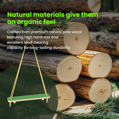 15.7-Inch Wooden Frosted Chicken Swing Perch Toy Natural Handcrafted Chicken Coop Accessory Chicken Enrichment Toy for Hens and Roosters(Yellow)