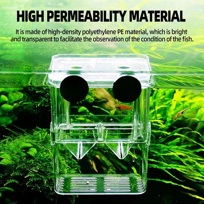 Boxtech Aquarium Fish Tank Hatchery Incubator Breeding Box, Acrylic White Breeder Isolation Divider Hatching Boxes Accessory Small Baby Fishes Shrimp Clownfish Guppy
