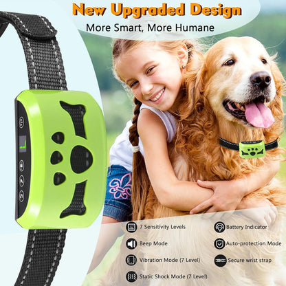 Dog Bark Collar, Anti Bark Collars for Large Medium Small Dogs with 7 Level Sensitivity Adjustable and 4 Stop Barking Modes, Rechargeable Bark Collar No Shock for Dogs with Beep Vibration Shock