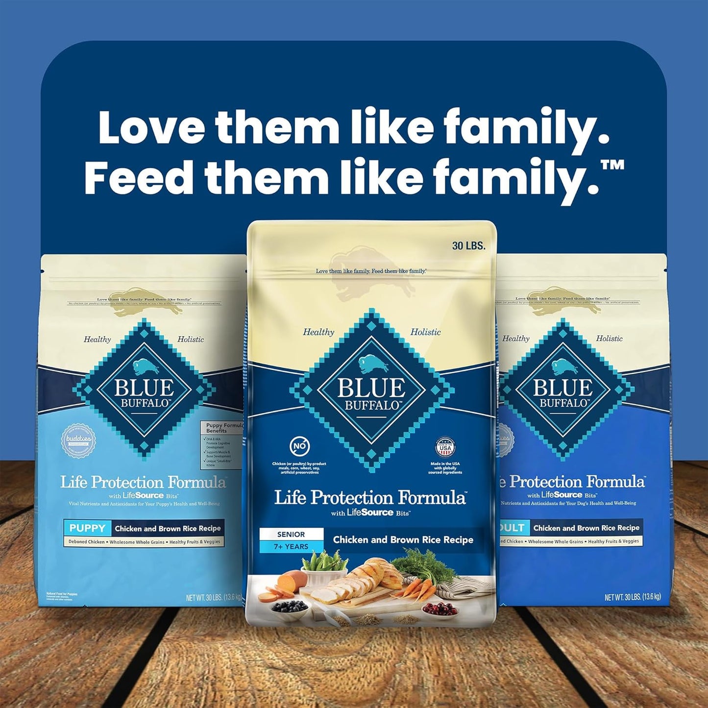 Blue Buffalo Life Protection Formula Senior Dry Dog Food, Supports Joint Health and Mobility, Made with Natural Ingredients, Chicken & Brown Rice Recipe, 30-lb. Bag