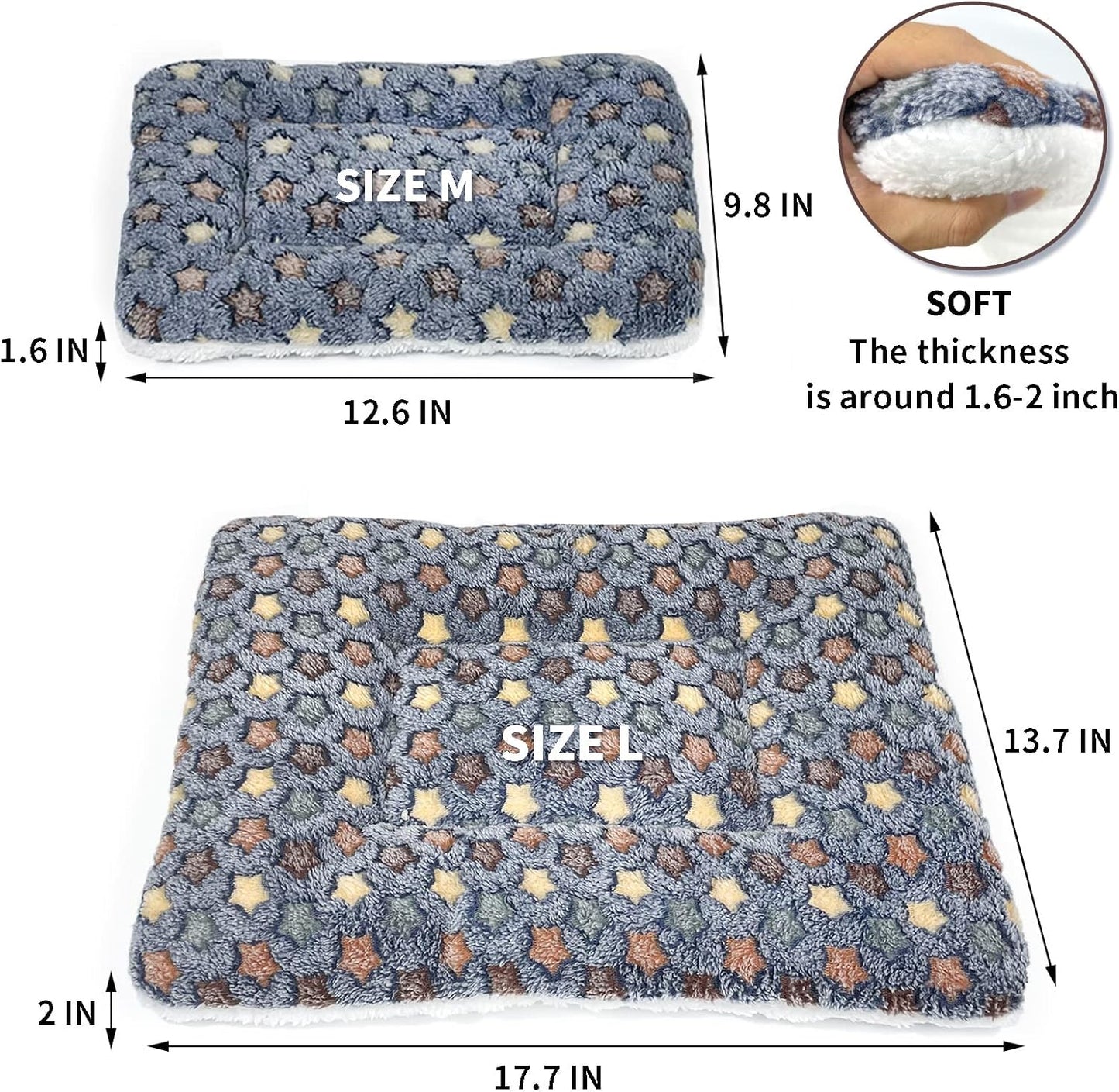 Amakunft 2 Pcs Large Guinea Pig Bed Mat, Rabbit Sleep Bed, 17.7x13.7x2 Inches, Small Animal Playpen for Bunny/Chinchilla/Hedgehog