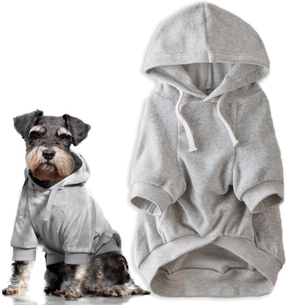 Cooper II Organic Cotton Velour Dog Hoodie Pet Coat for Small, Medium and Large Dogs, Light Heather Gray, XX-Large (70-110 lbs)