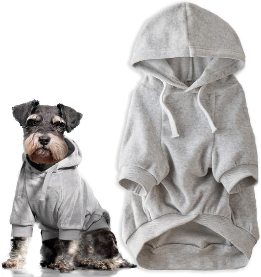 Cooper II Organic Cotton Velour Dog Hoodie Pet Coat for Small, Medium and Large Dogs, Light Heather Gray, XX-Large (70-110 lbs)