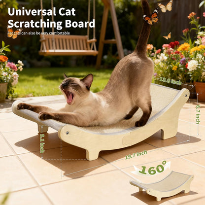 HOTEAGLE Sisal Cat Scratcher Pad Indoor -Natural Cat Hammock for Scratching and Lounging, Durable Wooden Cat Bed Ideal for Large/Small Cats