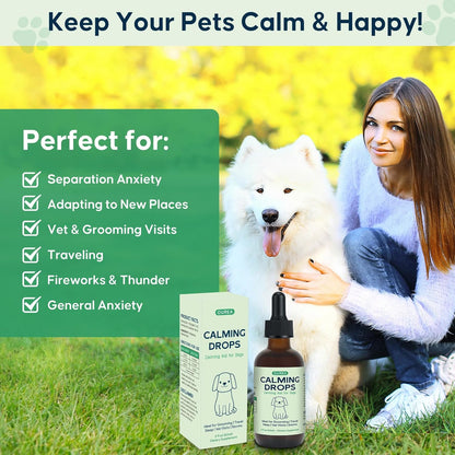 Calming Drops for Dogs Grooming – Melatonin & Valerian Root Formula to Help Maintain Calm During Grooming and Nail Trimming – Also Great for Travel, Vet Visits & Bedtime – 2 fl oz