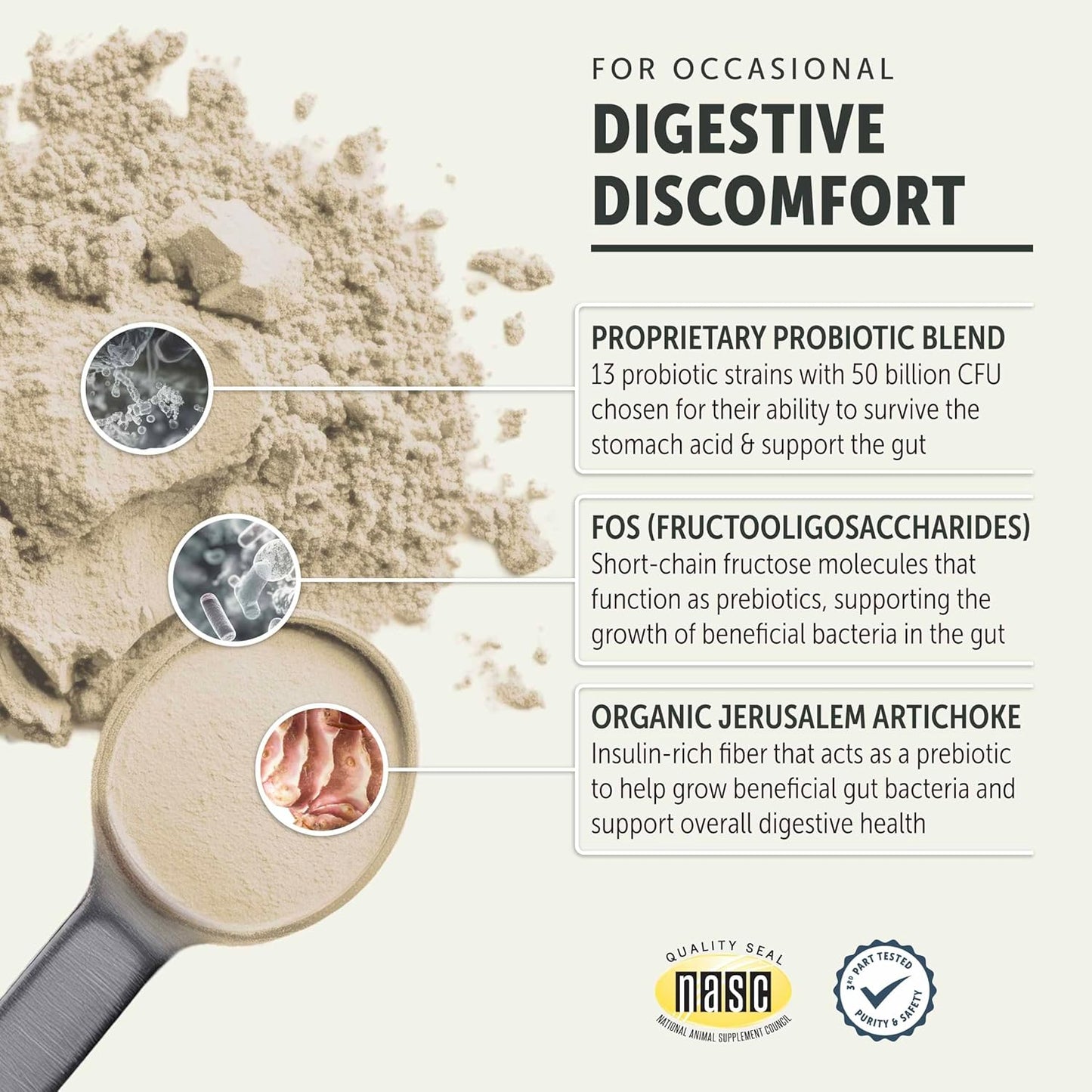 Four Leaf Rover Bifido for Fido - Dog Probiotics for Digestive Health and Gut Health and Immune Balance - 50 Billion CFU - Veterinarian Formulated - 30 Day Large Dog Supply