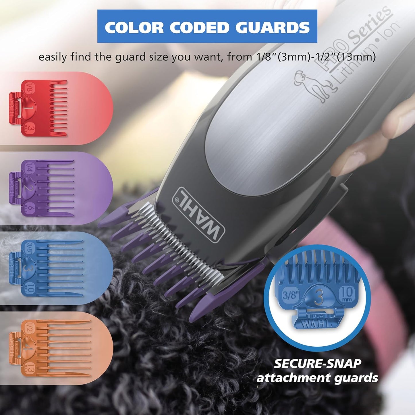 Wahl USA Lithium Ion Pro Series Cordless Animal Clippers – Rechargeable, Heavy-Duty, Electric Dog & Cat Grooming Kit for Small & Large Breeds with Thick to Heavy Coats – Model 9766