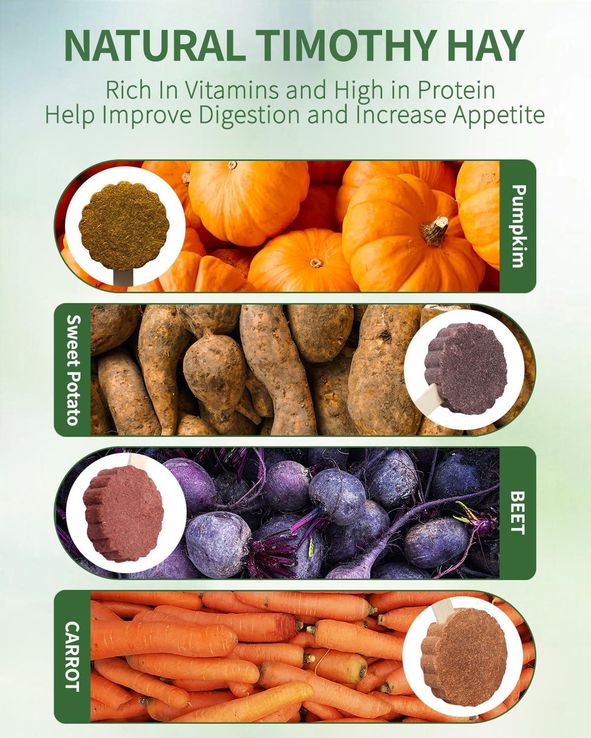 C-LIGHT Rabbit Chew Toy, 6 Pcs Timothy Hay Rabbit Treat Chew for Teeth, Spinner Toy Replaceable Treats for Chinchillas,Guinea Pigs, Bunny (Pink)