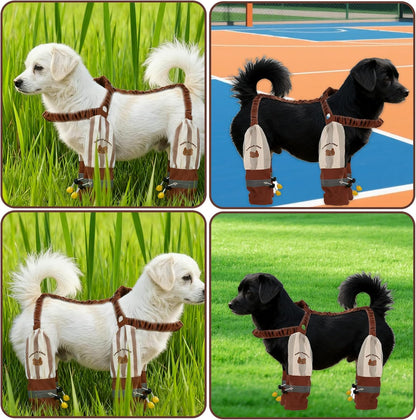 Anti-Dirt Pants for Small Dogs, Waterproof Dog Pants Dust Free Full-Leg Protective Dog Suspender Rain Boots Anti-Slip Paw Protector Shoes for 6-11lbs Pets Outdoor Play Hiking Walking (Striped)