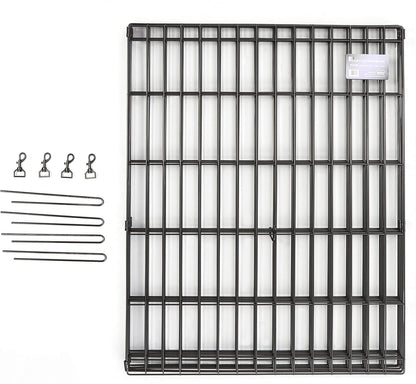 MidWest Homes for Pets Folding Metal Puppy/Dog Exercise Pen, Indoor/Outdoor Playpen with No Door, Provides 16 Sq Feet of Play Space, 24-Inches Tall, Black E-Coated