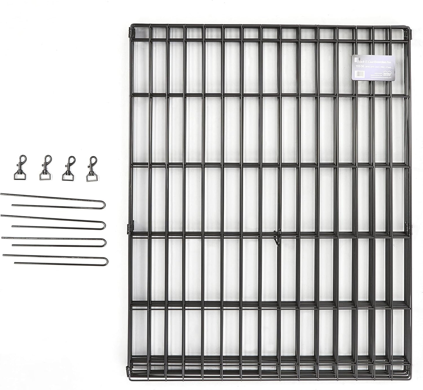 MidWest Homes for Pets Folding Metal Puppy/Dog Exercise Pen, Indoor/Outdoor Playpen with No Door, Provides 16 Sq Feet of Play Space, 30-Inches Tall, Black E-Coated