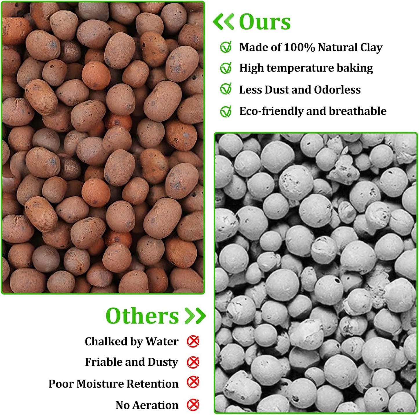 Riare 10LBS Expanded Clay Balls Terrarium Substrate for Reptiles - 100% Organic Lightweight Clay Pebbles Substrate Frogs False Bottom Substrate, Bioactive Terrarium Substrate for Drainage and Moisture