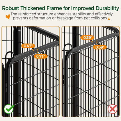 Yaheetech Dog Playpen, 40 inch 8 Panels Dog Pen for Indoor Heavy Duty Puppy Exercise Pen Metal Pet Fence for RV Camping/Yard/Garden