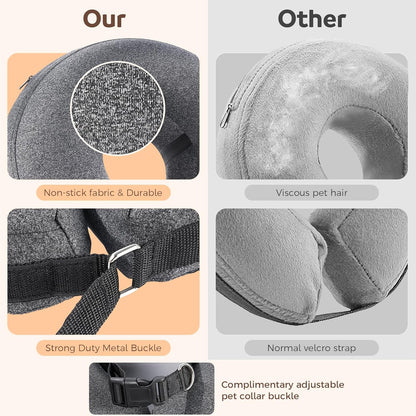 Dog Cone Collar, Inflatable Recovery Cone After Surgery, Adjustable Blow up Dog Donut Collar, Pet Recovery Collar for Dogs and Cats Size XS up to 5”