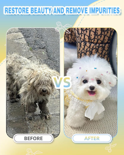 Curved Scissors for Dog Grooming, Dog Grooming Scissors Curved with Noise Reduction Pad, Light Weight,7.5" Pet Cutting Shears Safety Trimming Shearing for Dogs Cats (Curved, Golden)