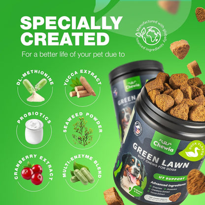 Grass Spot Chews for Dogs - Dog Probiotic, Multivitamins, Enzymes - Vitality & UTI & Digective Support - Urine Neutralizer for Lawn
