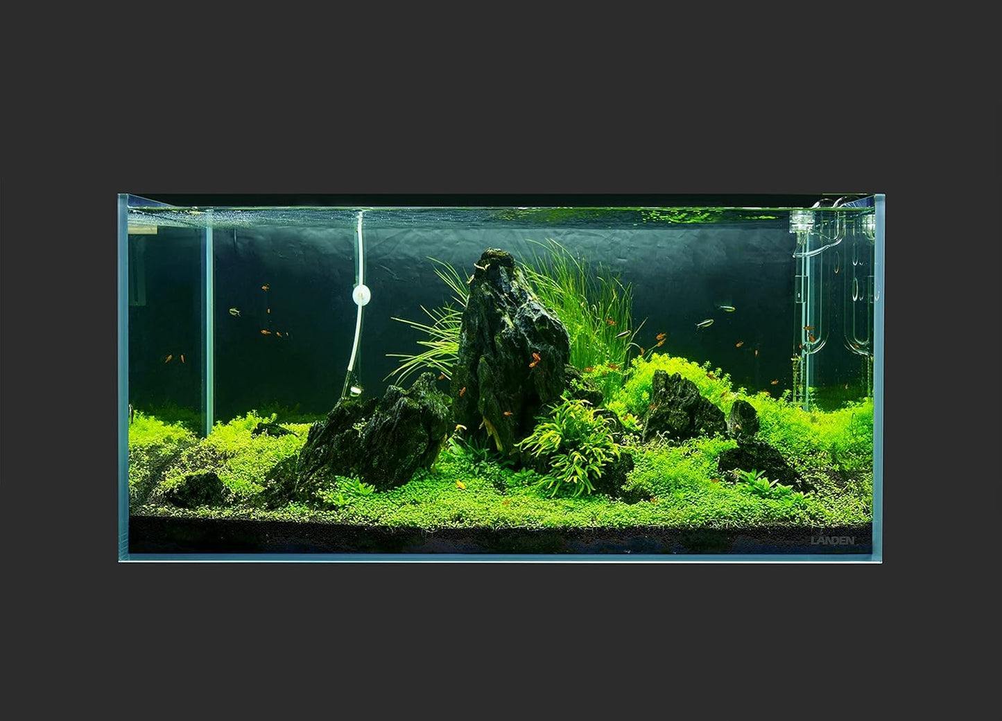 Landen 100P 50 Gallon Rimless Low Iron Aquarium Tank, W39.4×D17.7×H17.7 in(100x45x45cm) 10mm Thickness with Black Nano Foam Leveling mat Included