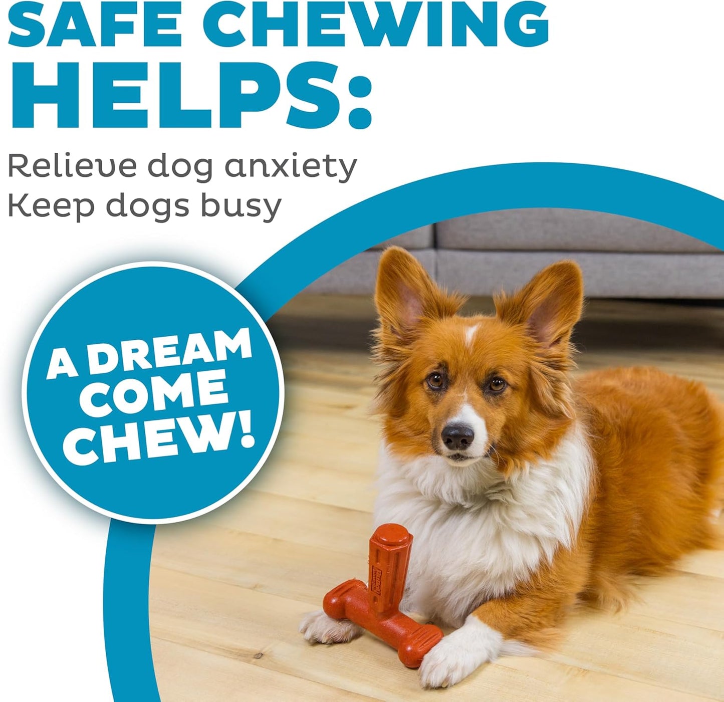 Outward Hound Dogwood Hold & Chew Durable Dog Chew Toy, Beef Scent, Large