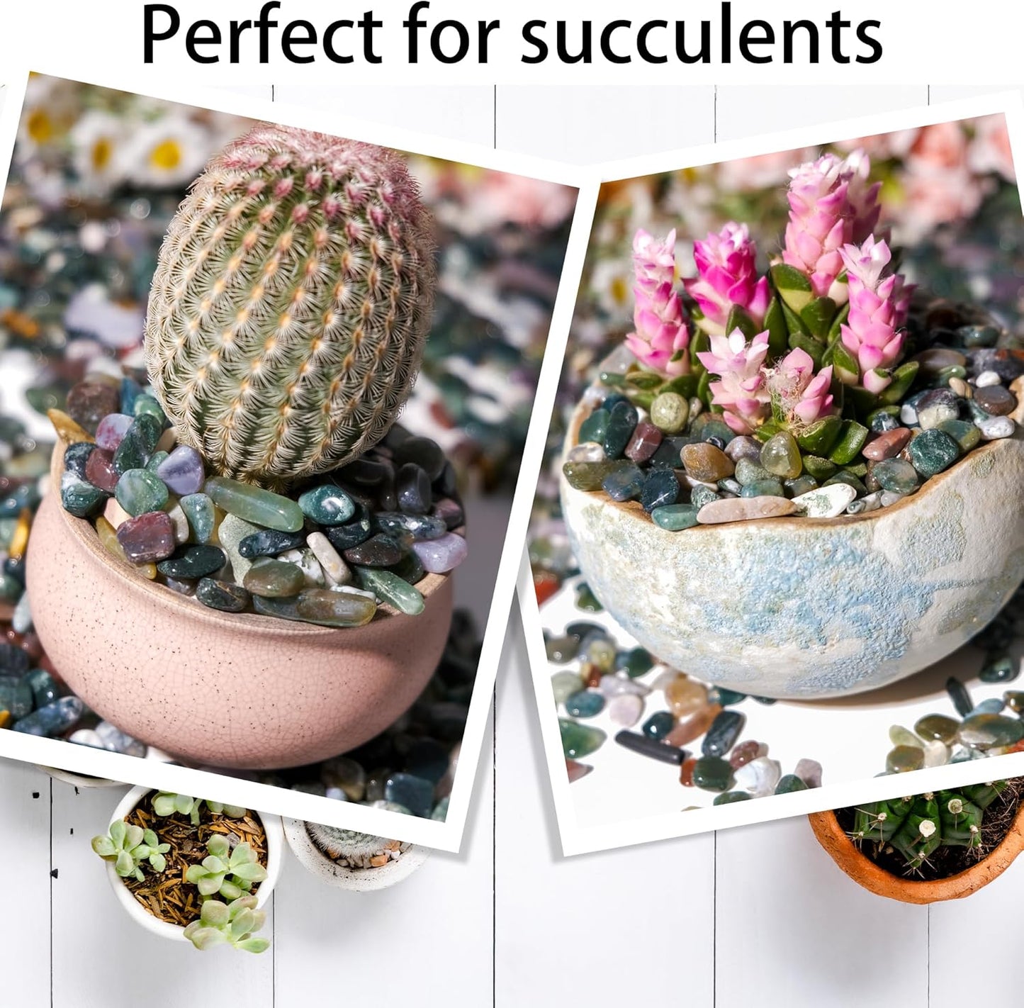 Moss Agate Crystal Chips 2lb (2400+ pcs) – 5-8mm Natural Crystals for Aquarium Gravel, Terrarium Substrate, Succulent Top Dressing, Jewelry Making & Spiritual Gifts – Safe for Fish Tanks