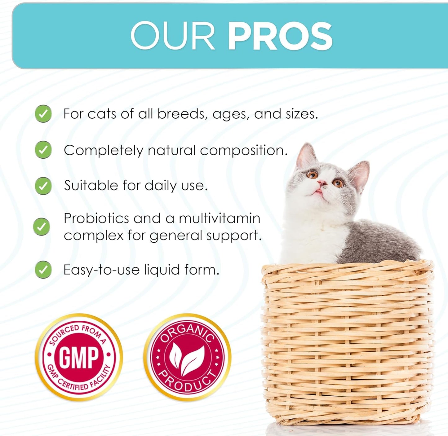 Liquid L Lysine for Cats – Aid for Watery Eyes, Sneezing & Allergy – Supplement with Taurine & Vitamins for All Breeds – Cat Probiotic for Digestion Care – Natural Chicken Flavor – 2 oz + 2 oz Pack