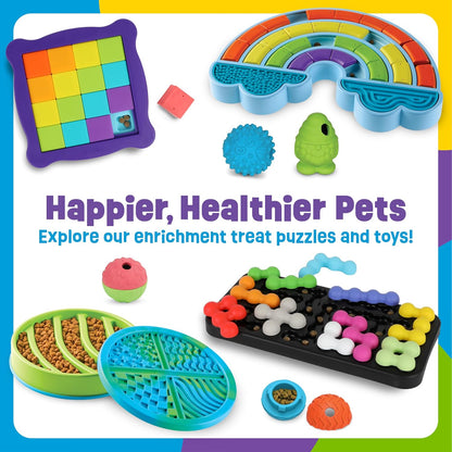 Brightkins Color Wheel Treat Puzzle & Lick Mat,Outdoor Puzzle Board, Interactive Dog Toys, Dog Birthday, Enrichment Slow Feeder Bowls, Puppy Teething and Chewing, Stimulating Automatic Feeder