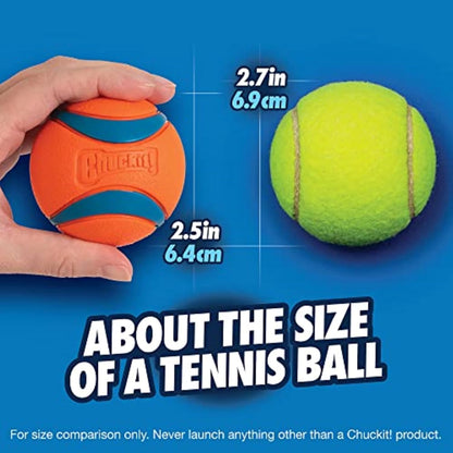 Chuckit! Ultra Ball Dog Toy with Chuckit! Cleaning Bucket, Bouncy Fetch Pet Toys For Dogs 20-60 lbs, Interactive Dog Toys, Durable Rubber, Size Medium, 2.5-inch Diameter, 8-Pack of Balls