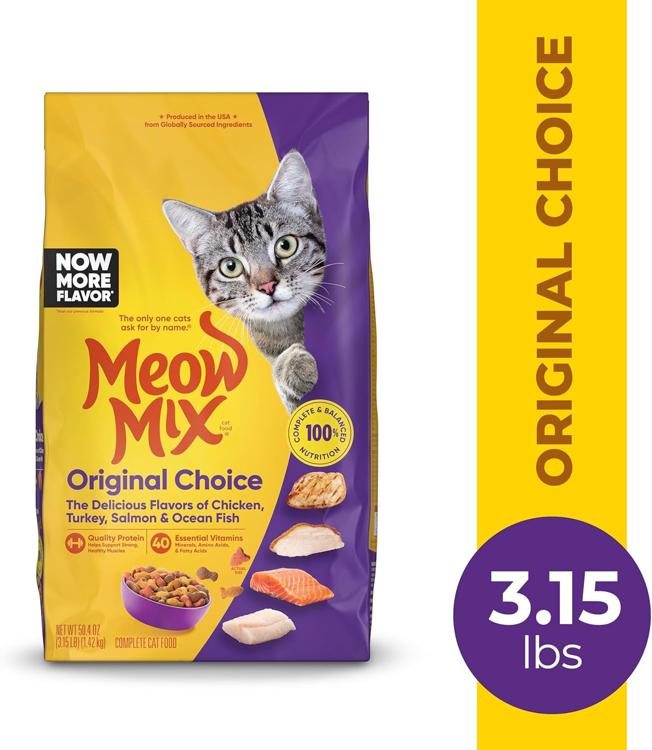 Meow Mix Original Choice Dry Cat Food, 3.15 Pounds