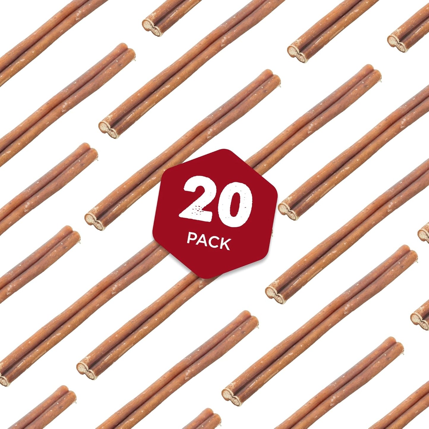 Best Bully Sticks 6 Inch Odor-Free Bully Sticks - 20 Count (Pack of 1) - Bulk Bag, Odorless Natural Grass-Fed Beef, Easily Digestible, No Grain or Rawhide, Ideal for Big Breeds