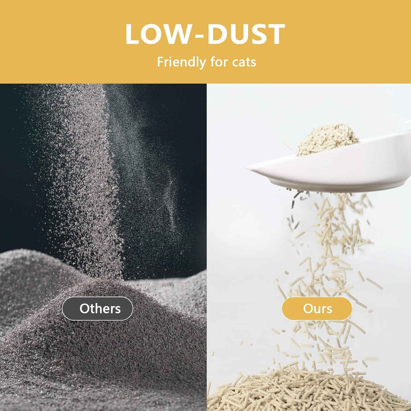 Tofu Cat Litter - Strong Clumping, Ultra Absorbent, Odor Control, Flushable, Low Tracking, Low Dust Tofu Litter Pellets - 3 Packs/18LB (Original Flavor)