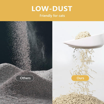 Tofu Cat Litter - Strong Clumping, Ultra Absorbent, Odor Control, Flushable, Low Tracking, Low Dust Tofu Litter Pellets - 3 Packs/18LB (Original Flavor)