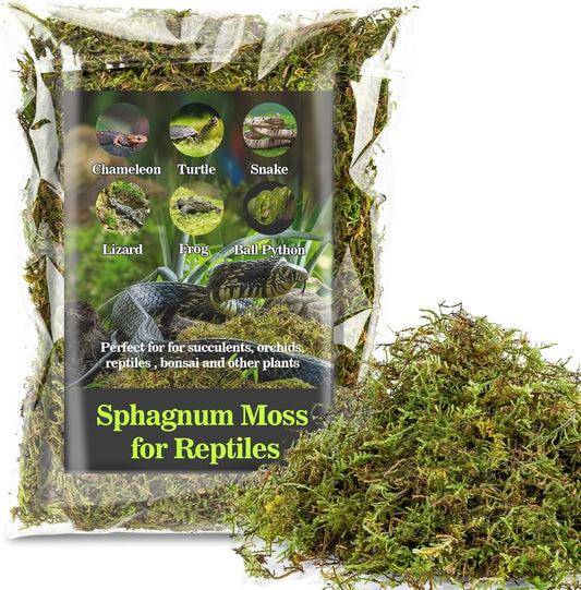 Sukh Sphagnum Moss for Reptiles -Terrarium Moss for Reptiles Peat Moss for Reptiles Habitat Bedding Moss for Snakes Turtle Frog Gecko and Other Reptiles Substrate (30, Ounces)