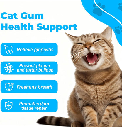 Cat Dental Care - gingivitis Treatment - Relieves Bad Breath, Supports Teeth, Gums, Mouth & Digestion, Removes Plaque, Controls Tartar, Promotes Cat Mouth Health, Natural Extracts, 2.11 oz Powder