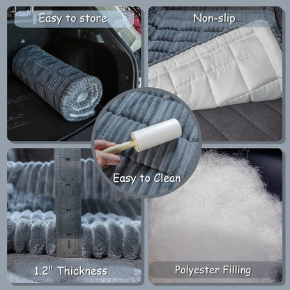Dog Bed for Car Back Seat, Non-Slip Backseat Pet Bed Mat for Travel, Soft Dog Seat Cover Blanket Washable Couch Protector Fit for Hammock Extenders in Cars, SUVs and Trucks(54"×25" Gray)